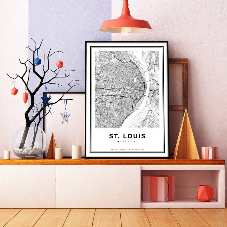 St. Louis Map Print Map of St. Louis City Map St. Louis - Etsy