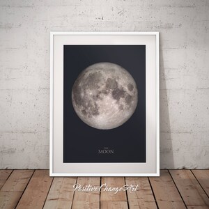 Moon Print, Full Moon Wall Art, Moon Poster, Moon Printable, Lunar Print, Full Moon Print, Moon Phase Art Print, La Luna Print, Moon Decor image 3