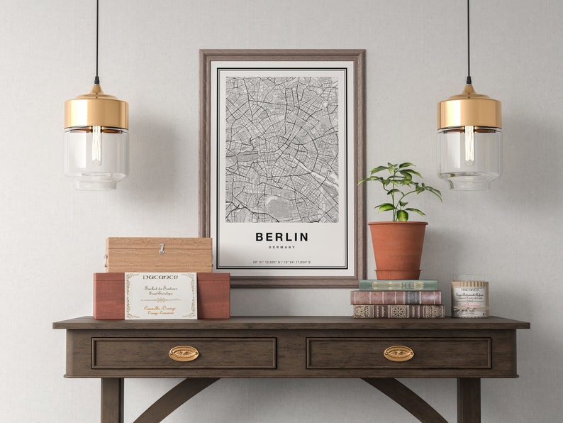 Berlin Map, Berlin City Map, Berlin Map Print, Berlin Print, Berlin Poster, Map Of Berlin, Printable Berlin Map Art, Berlin Map Wall Art image 2
