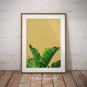Foglia di banana, Stampa foglia di banana, Foglia di banana stampabile, Stampa artistica foglia di banana, Stampa di foglie tropicali, Decorazione murale foglie di banano, Foglia di pianta