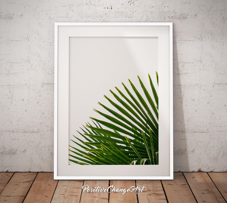 Palm Leaf, Palm Leaf Print, Tropical Leaf Print, Palm Tree Leaf Print, Tropical Wall Art, Palm Leaf Art, Palm Leaf Poster, Printable Leaf image 3