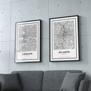 Atlanta Map Print, Printable Map of Atlanta, City Map Art, Street Names ...