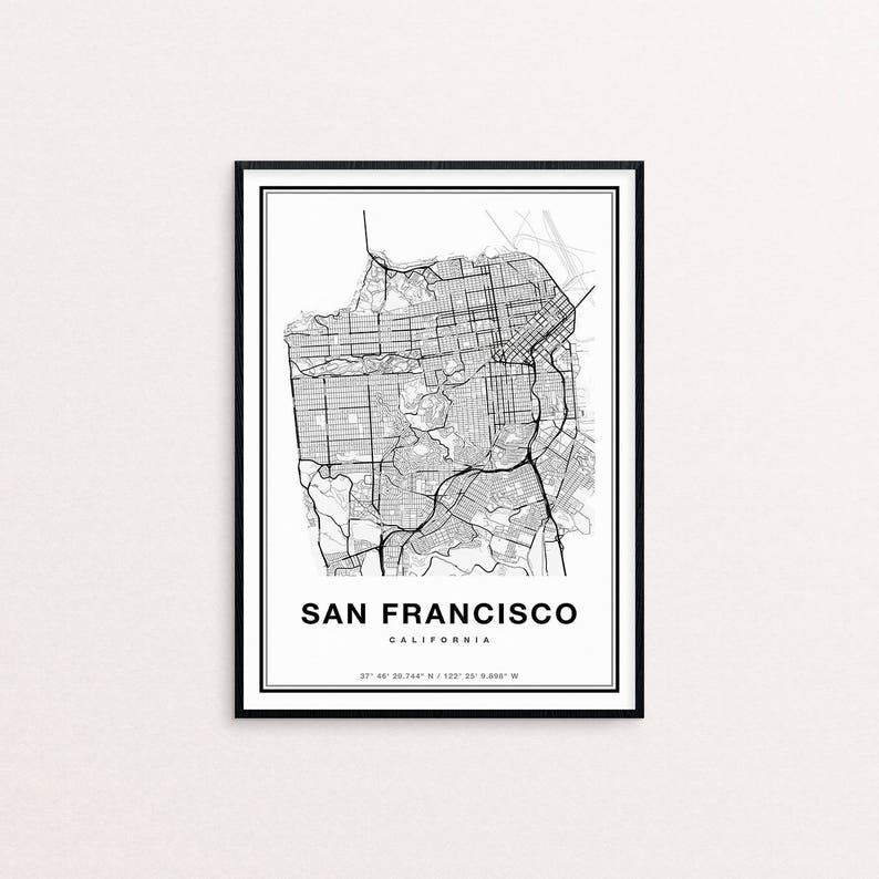 San Francisco Map San Francisco City Map Art San Francisco