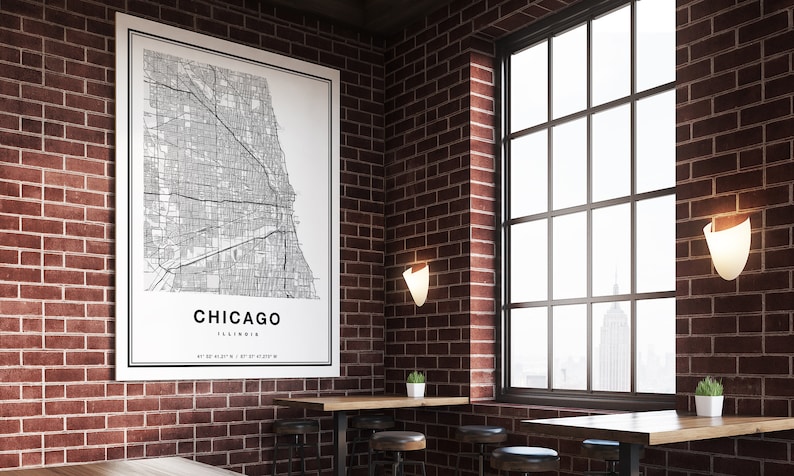 Chicago Map Print, Chicago City Map Print, Chicago Print, Chicago Art, Chicago Poster, Chicago Map Art, Map of Chicago Illinois image 6