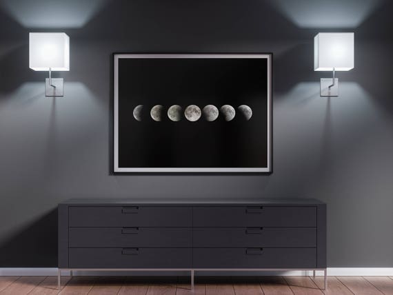 Moon Phase, Lunar Phase Print, Moon Phase Print, La Luna Print, Phases of the Moon, Moon Poster, Moon Phase Printable, Moon Cycle Wall Art