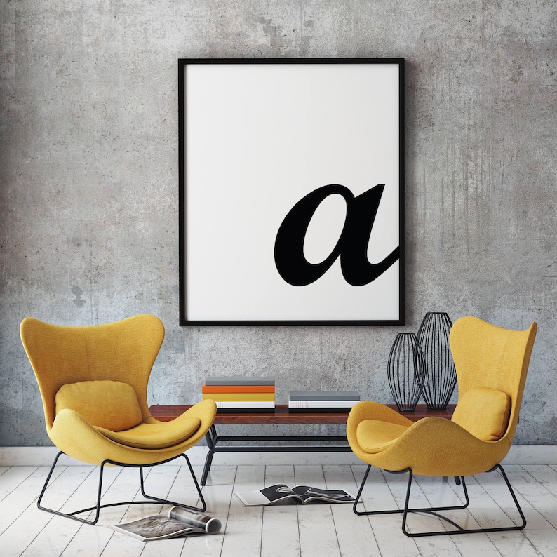 Letter A Art Black Letter A Letter A Wall Art Letter A Etsy