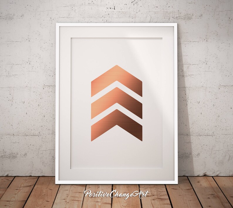 Rose Gold Decor, Chevrons Rose Gold, Rose Gold Print, Rose Gold Wall Art, Rose Gold Office, Rose Gold Art Print, Rose Gold Printable Poster image 4