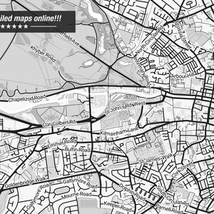 Dublin Map, Dublin City Map, Dublin Print, Dublin Poster, Map of Dublin ...