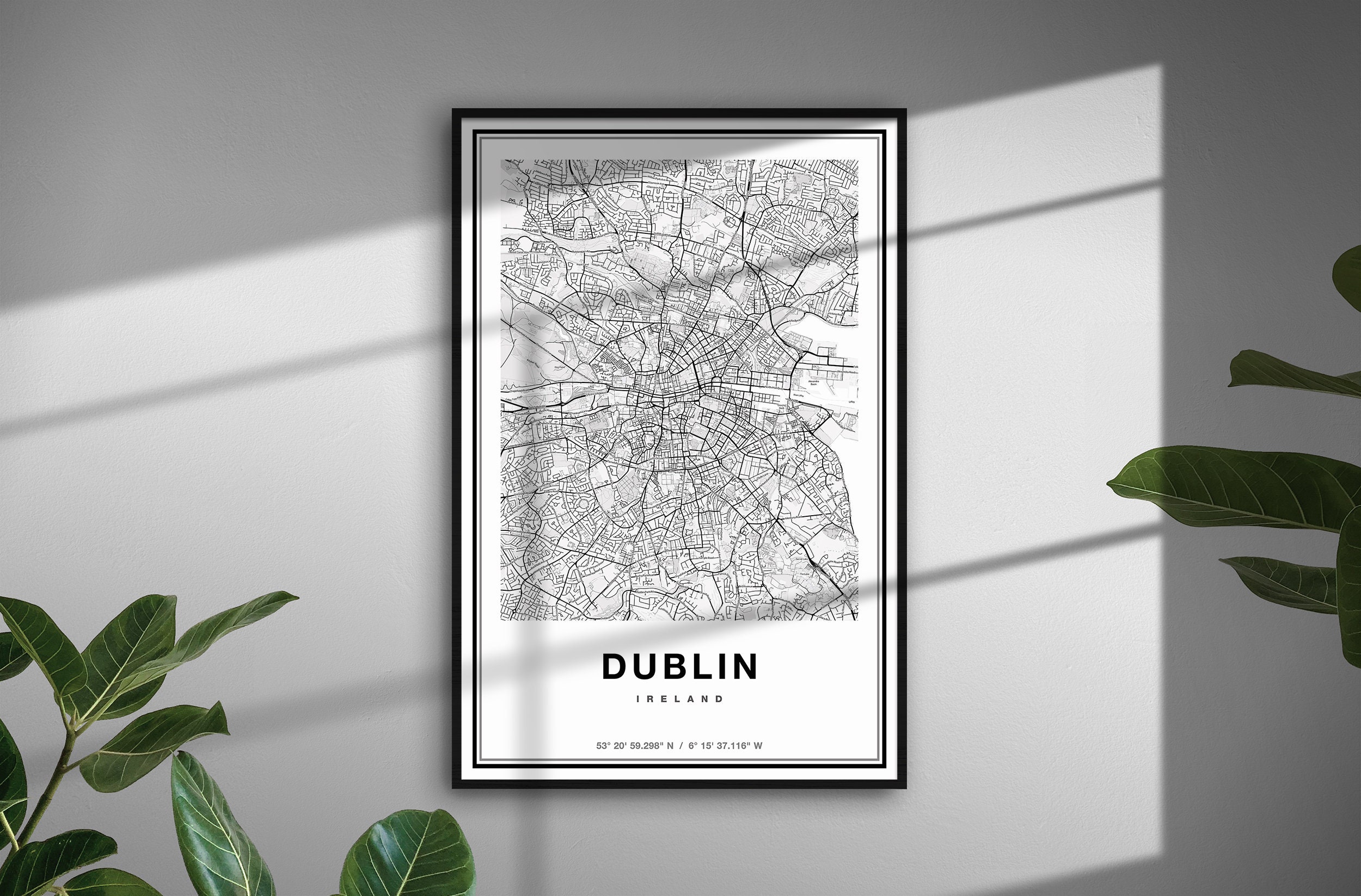 Dublin Map Dublin City Map Dublin Print Dublin Poster Map Etsy Ireland