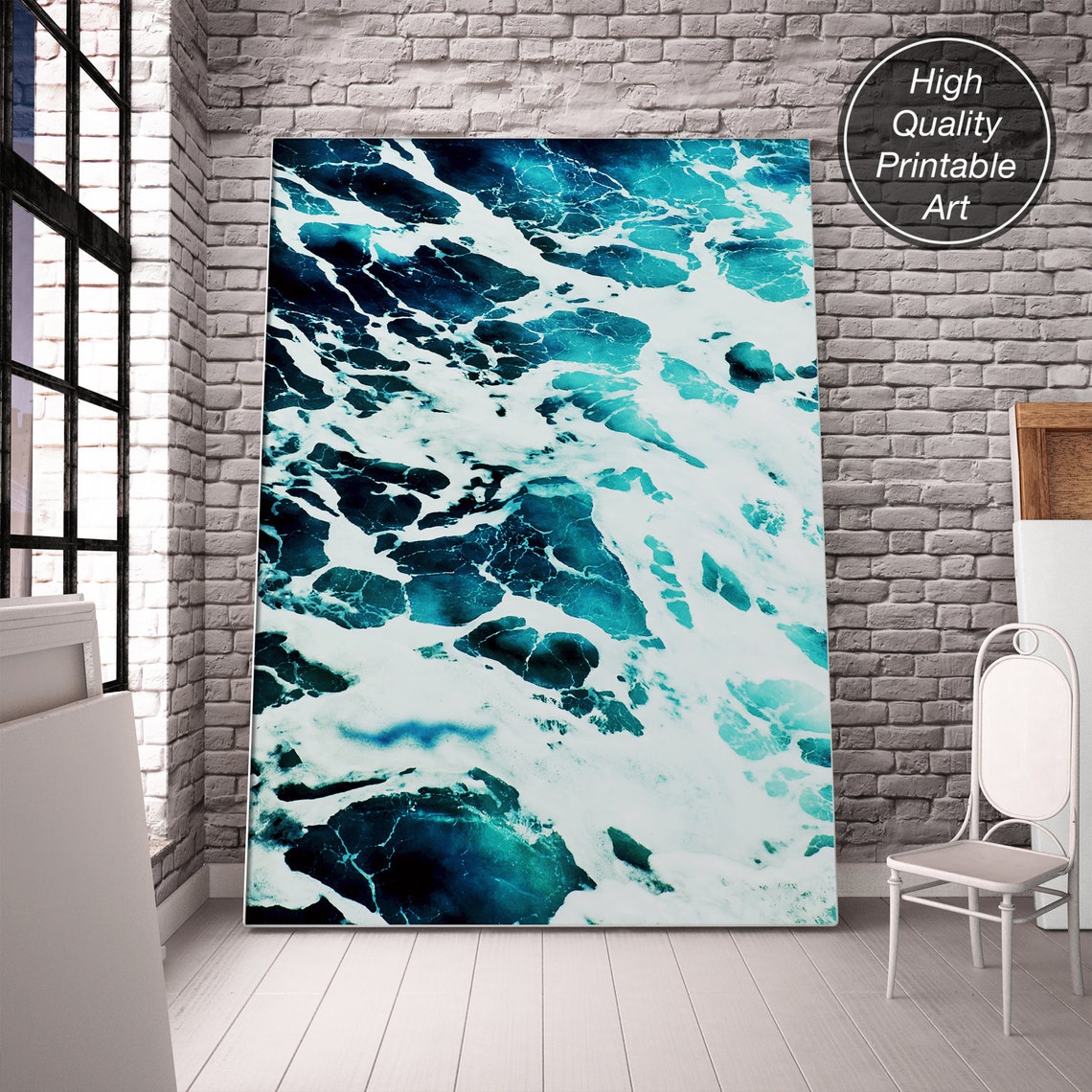 Printable Ocean Water Coastal Wall Art Decor Ocean Wave Art - Etsy