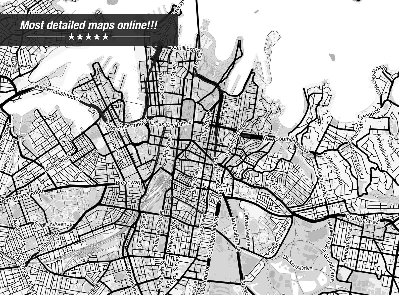 Sydney Map Print Sydney City Map Australia Map Print Sydney - Etsy