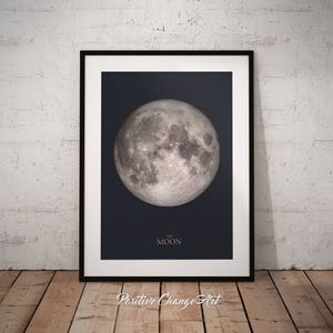 Moon Print, Full Moon Wall Art, Moon Poster, Moon Printable, Lunar Print, Full Moon Print, Moon Phase Art Print, La Luna Print, Moon Decor image 2