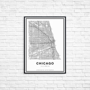 Chicago Map Print, Chicago City Map Print, Chicago Print, Chicago Art, Chicago Poster, Chicago Map Art, Map of Chicago Illinois image 8