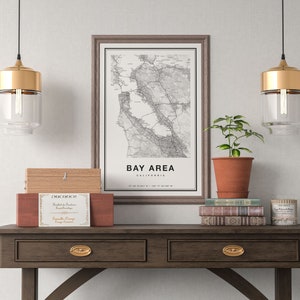 Bay Area Map Print, Map of Bay Area, City Map, Bay Area Print Gift, San ...