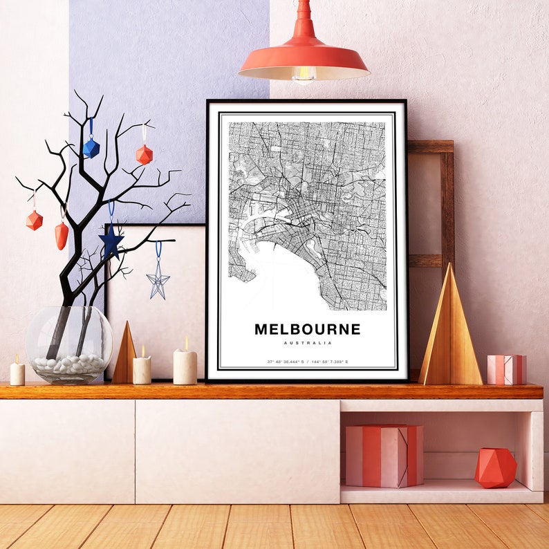 Melbourne Map Print, Printable Map Of Melbourne, City Map Art, Melbourne Print Poster Gift, Melbourne Map Art, Melbourne Poster image 7