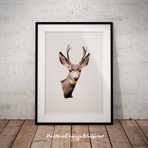 Deer Head Print, Deer Head Art, Deer Head Poster, Printable Deer Head, Deer Head Decor, Deer Head Art Print, Deer Print, Deer Head Wall Art