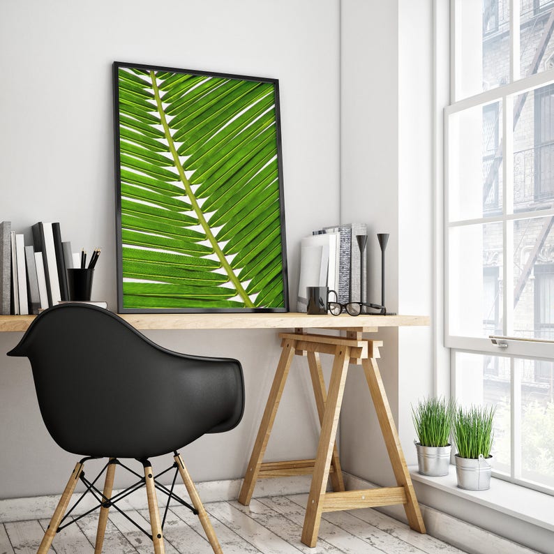 Palm Leaf Art Print, Palm Leaf, Printable Palm Leaf, Tropical Leaf Decor, Palm Leaves Print, Palm Leaves, Palm Leaf Wall Art, Tropical Leaf image 4