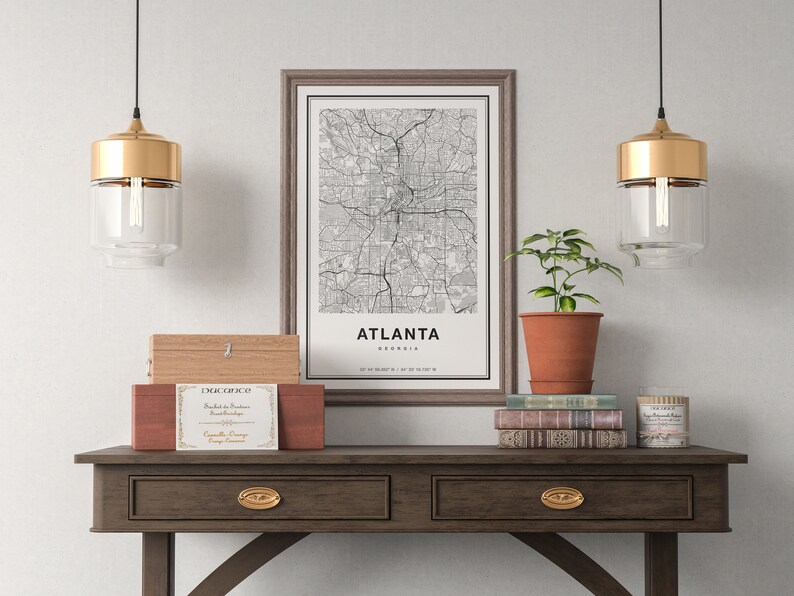 Atlanta Map Print Printable Map of Atlanta City Map Art | Etsy