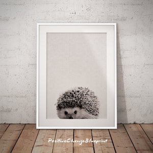 Hedgehog, Woodland Nursery, Print Set Woodland, Forest Animals, Woodland Creatures, Forest Nursery Print, Black And White Nursery, image 1