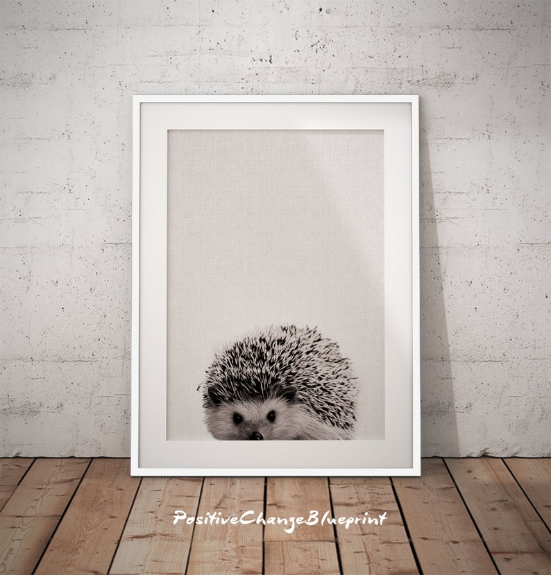 Hedgehog, Woodland Nursery, Print Set Woodland, Forest Animals, Woodland Creatures, Forest Nursery Print, Black And White Nursery, image 1