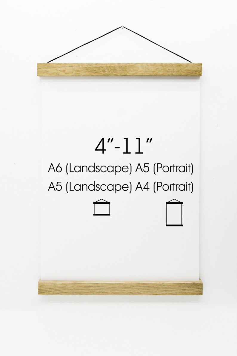 A6 A5 A4 wood hanger for a calendar with a recess for Etsy