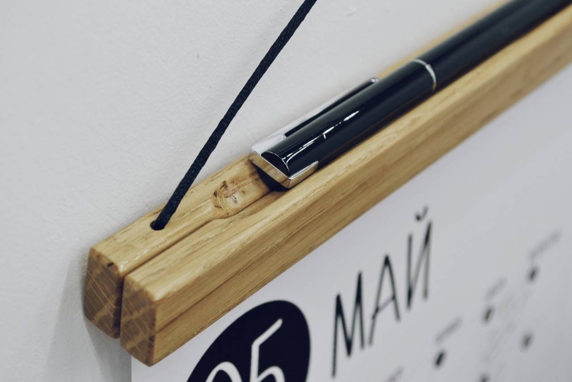 A6 A5 A4 wood hanger for a calendar with a recess for Etsy
