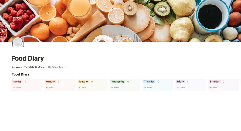 Food Diary Notion Template Etsy Food Diary Notion Template Etsy