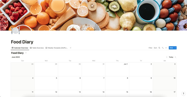 Food Diary Notion Template Etsy Food Diary Notion Template Etsy