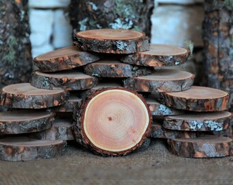 26 Douglas Fir Tree Slices - 3" to 3.5"