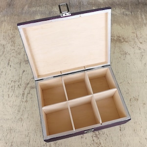 Wood Tea Box With Autumn Leaves, Hand-painted Customized Wooden Storage ...