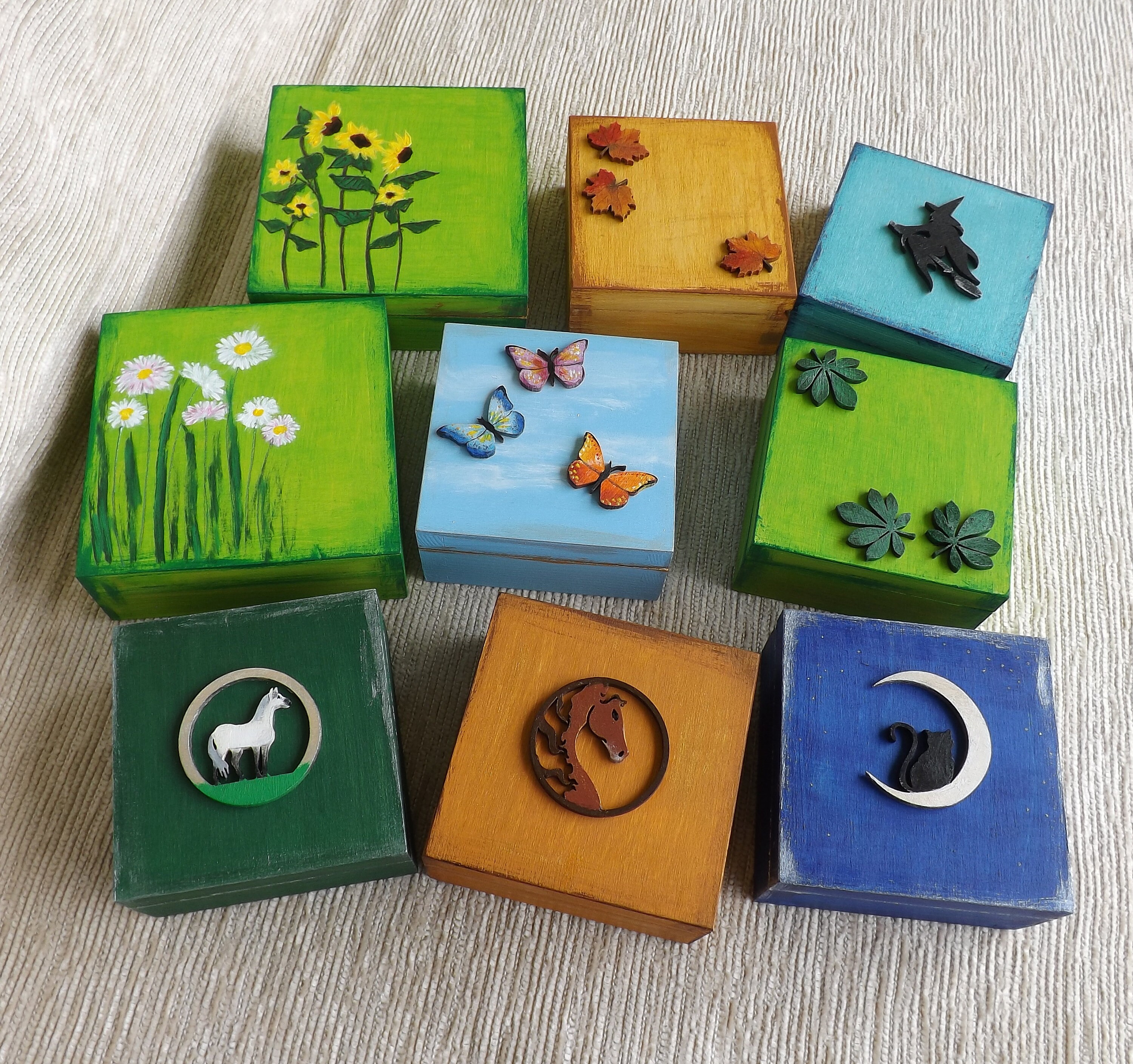 Wood Little Box With Butterflies Handpainted Customized Gift Etsy