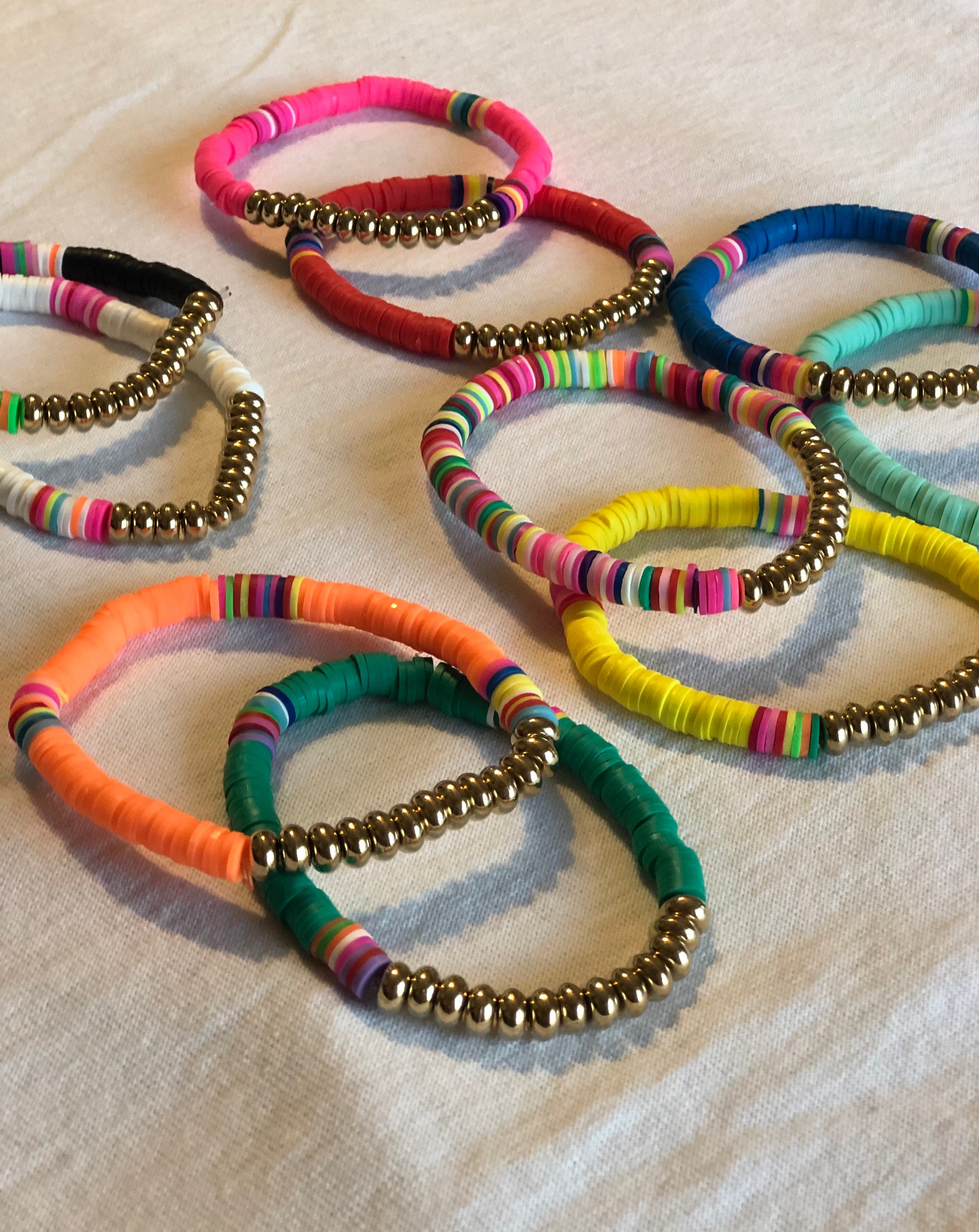 Colorful Custom Clay Bead Bracelet Etsy