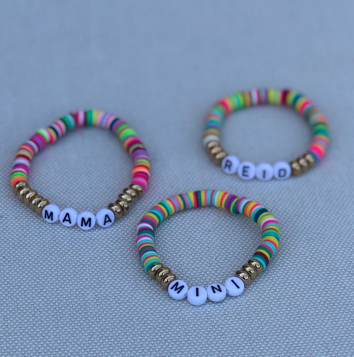 Colorful Custom Clay Bead Bracelet Etsy