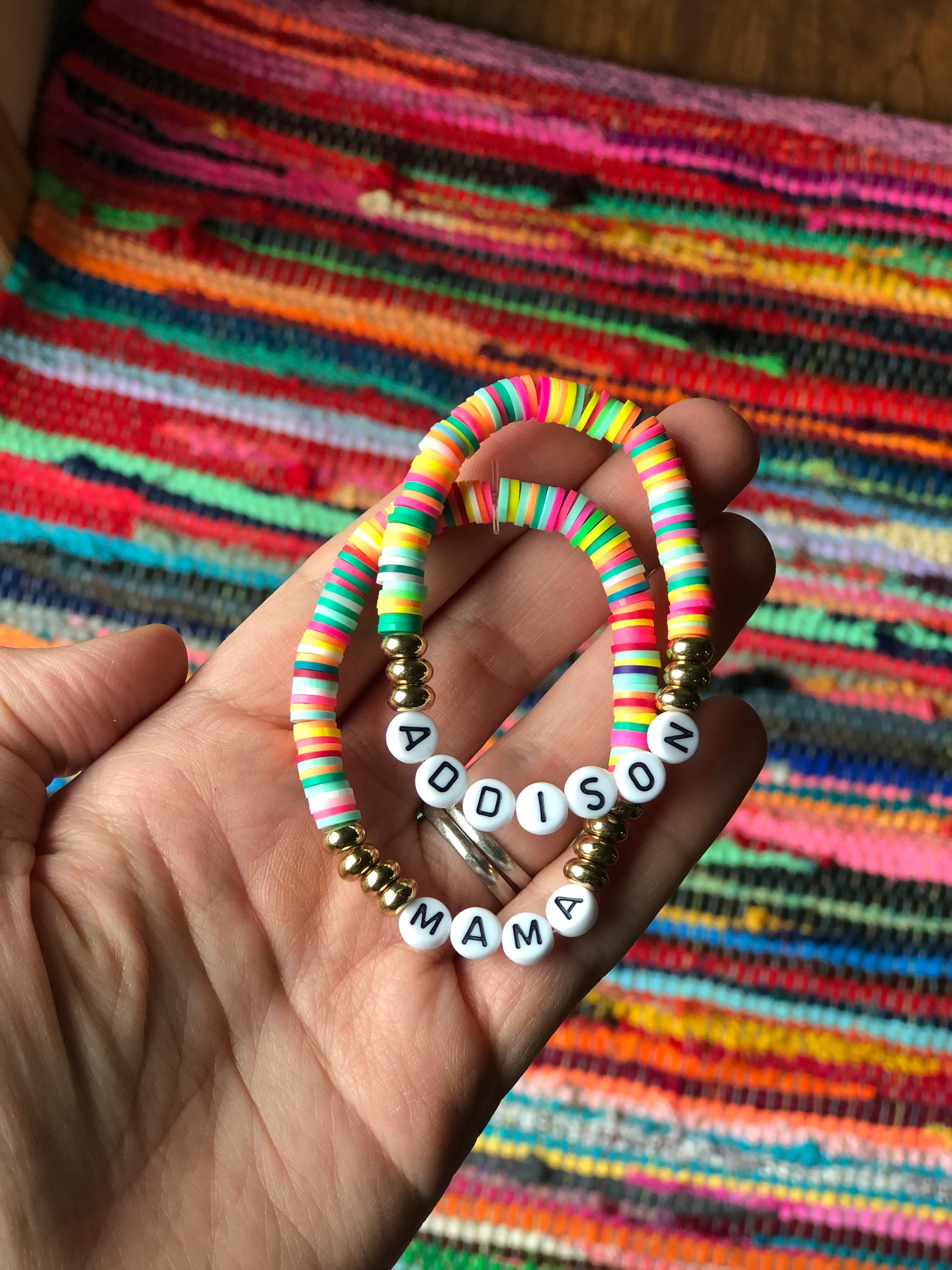 Colorful Custom Clay Bead Bracelet Etsy