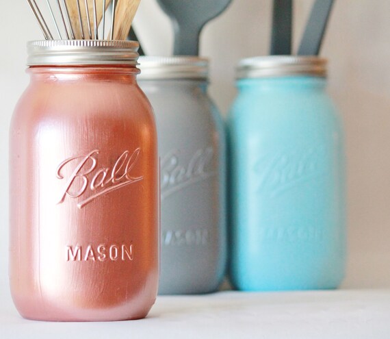 Mason Jar Utensil Holder Utensil Holder Kitchen Accessories Etsy