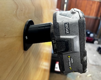 Ryobi 18V Battery Holder  | Single Pack | Wall-Mounted Organizer for Workshop Storage | Woodshop Organizer