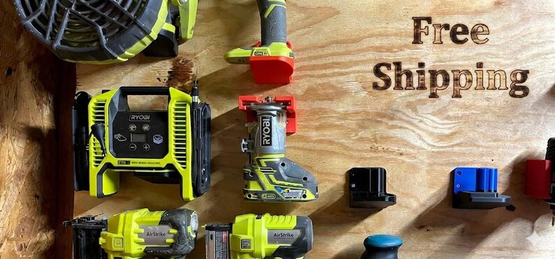 Ryobi ONE+ Wall Rack 3-Pack | 3D Printed Shop Organizer image 3