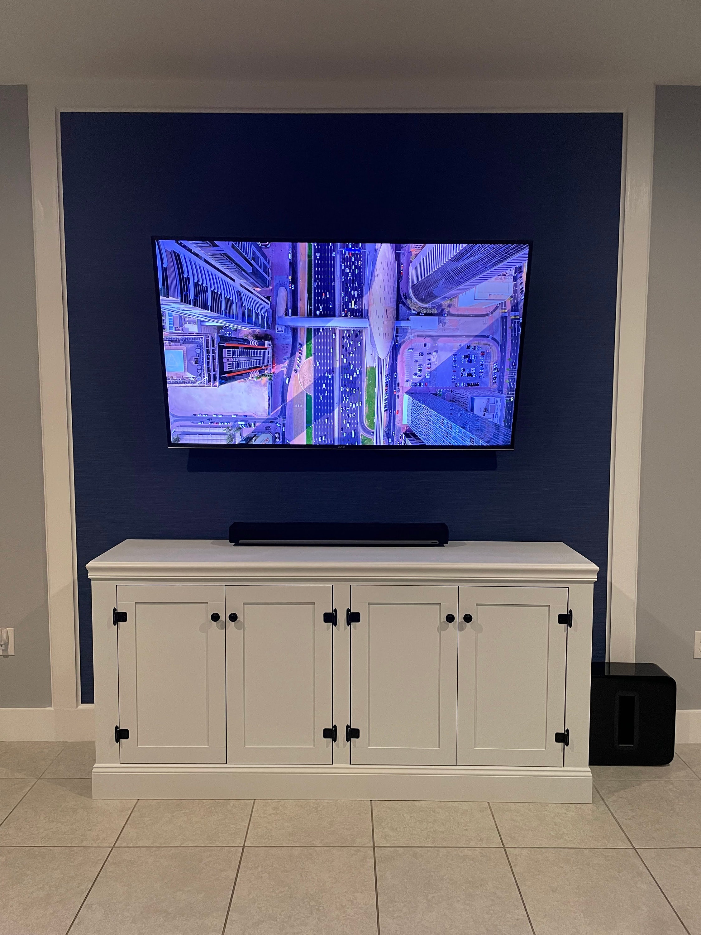 Large TV Stand White Shaker Entertainment Center TV Console Etsy