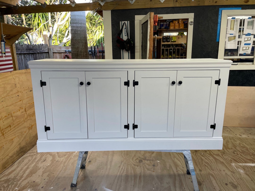 Large TV Stand White Shaker Entertainment Center TV Console Etsy