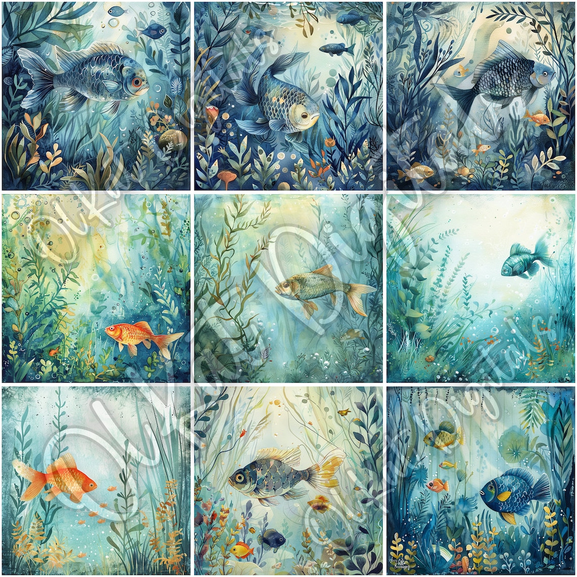 Enchanting Underwater World Digital Art Bundle 50 Illustrations - Etsy ...