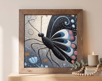 Butterfly Wood Sign | Freestanding Shelf Sitter & Wall Art | Whimsical Floral Decor | Butterfly Lover Gift | Cottage Shelf Art