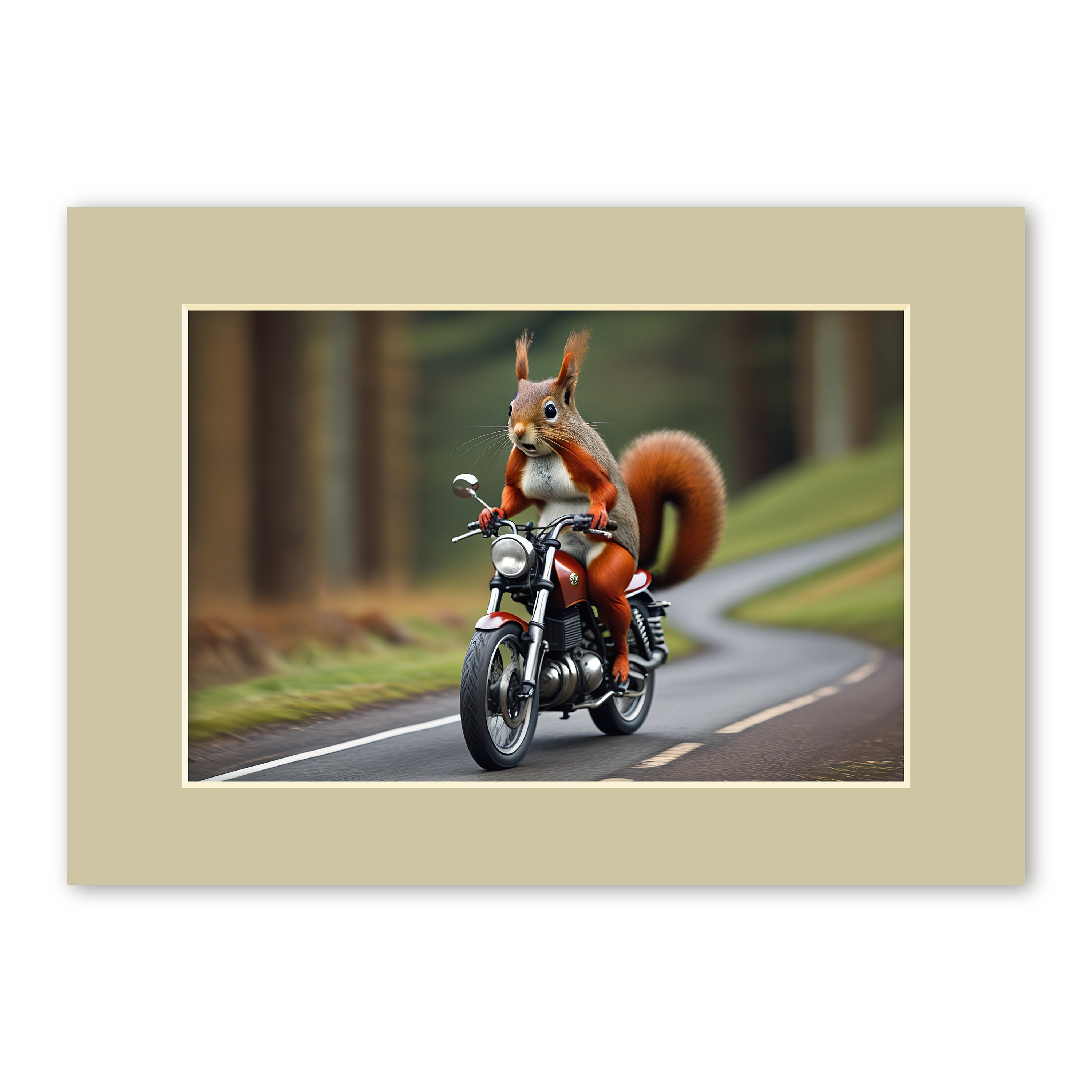 Squirrel Riding Motorcycle Red Squirrel Riding Motorcycle Scottish Wildlife Print - A Fearful ...