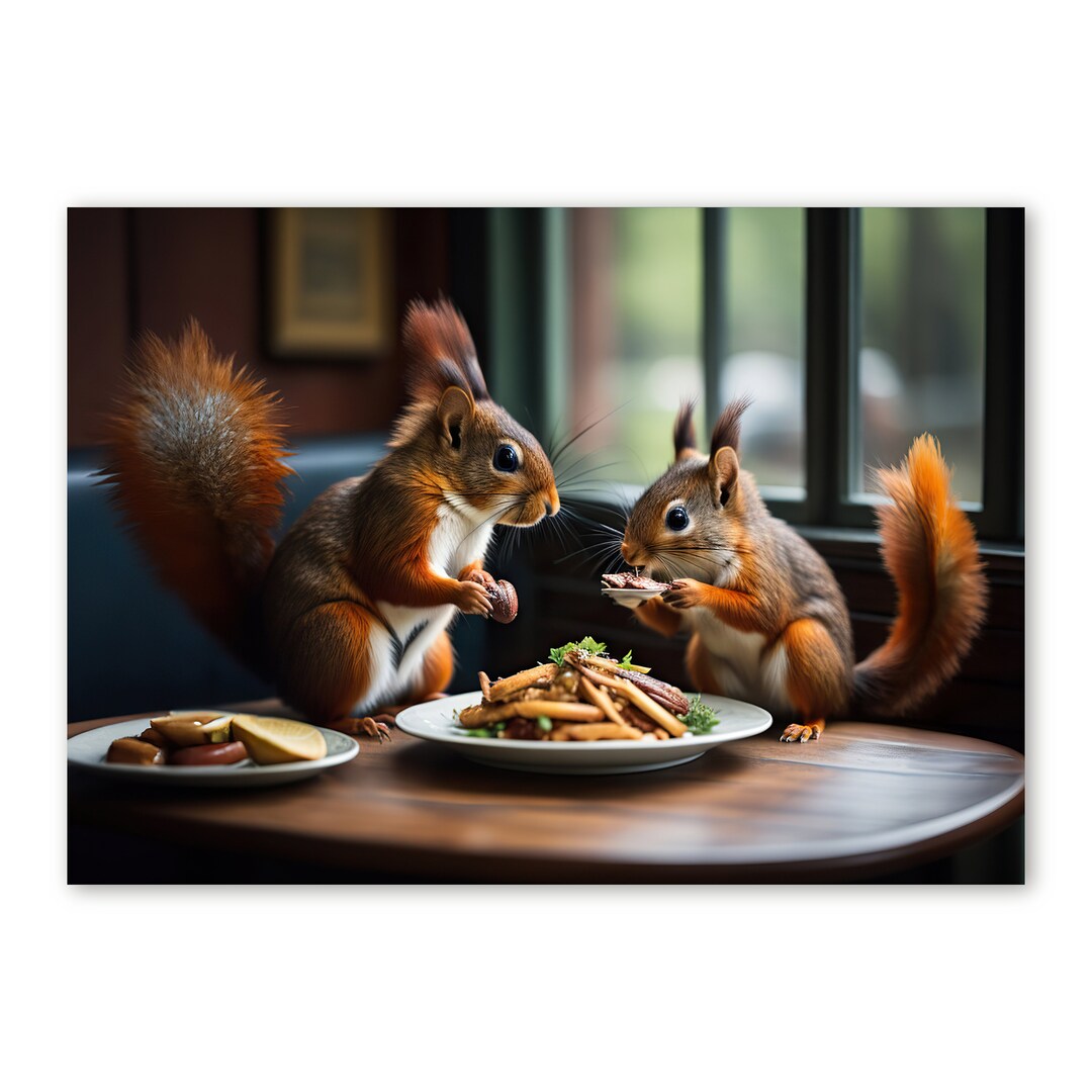 Red Squirrels in Restaurant Scottish Wildlife Print february Etsy