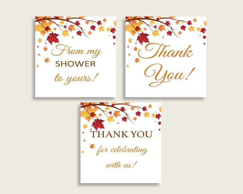Favor Tags Bridal Shower Favor Tags Fall Bridal Shower Favor Etsy
