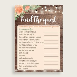 Find The Guest Bridal Shower Find The Guest Rustic Bridal Shower Find The Guest Bridal Shower Flowers Find The Guest Brown Beige SC4GE