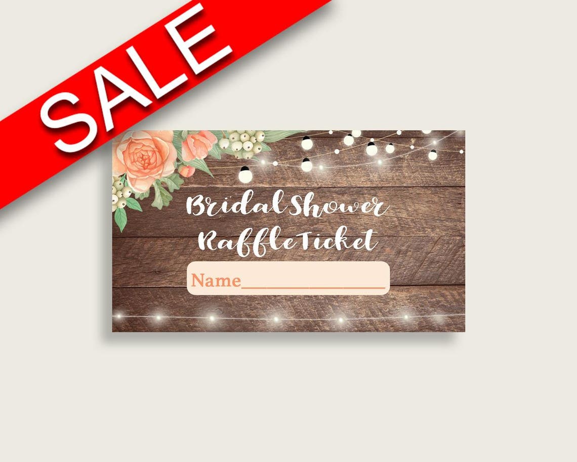 Raffle Ticket Bridal Shower Raffle Ticket Rustic Bridal Shower - Etsy