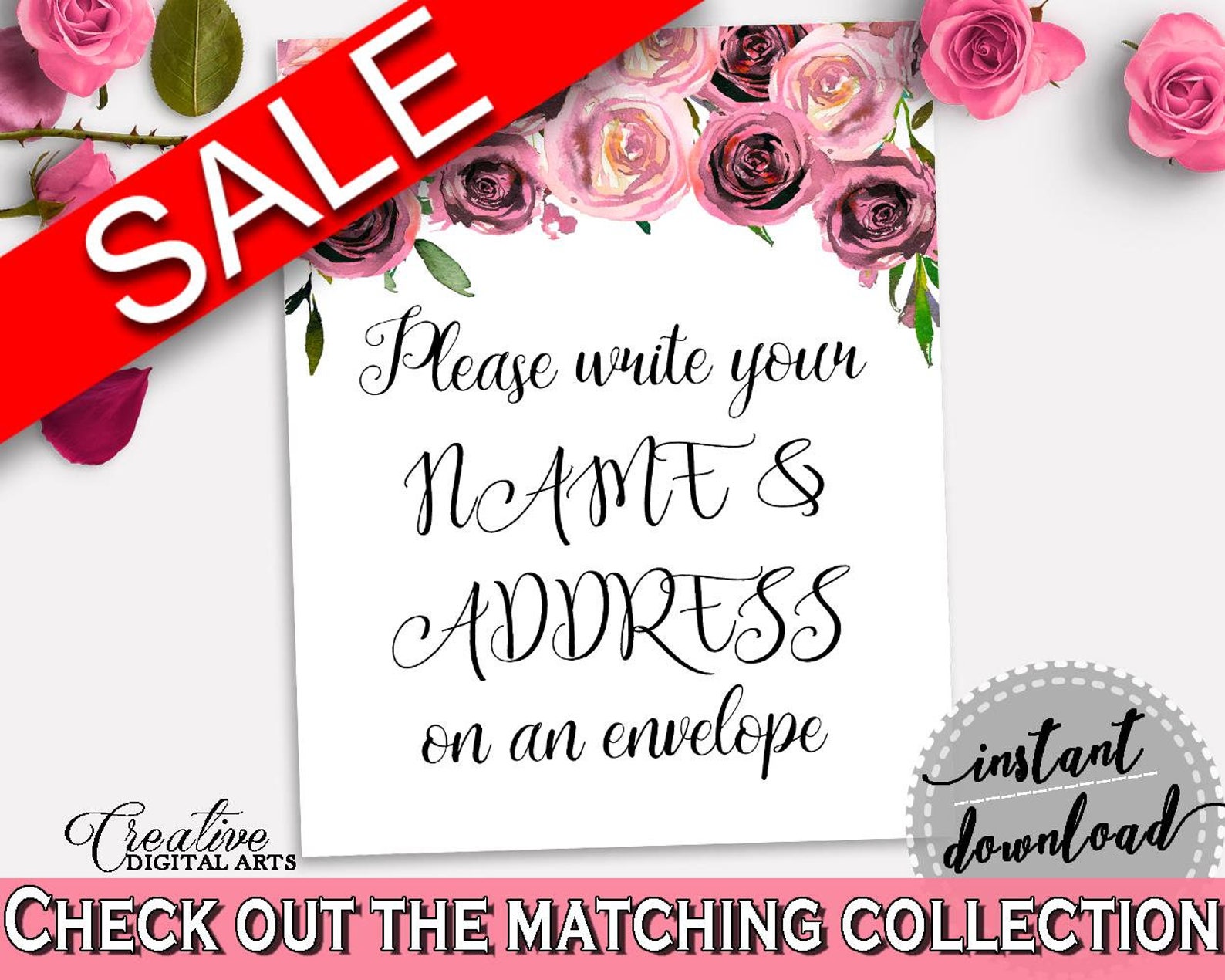 Addressing Sign Bridal Shower Addressing Sign Floral Bridal Etsy