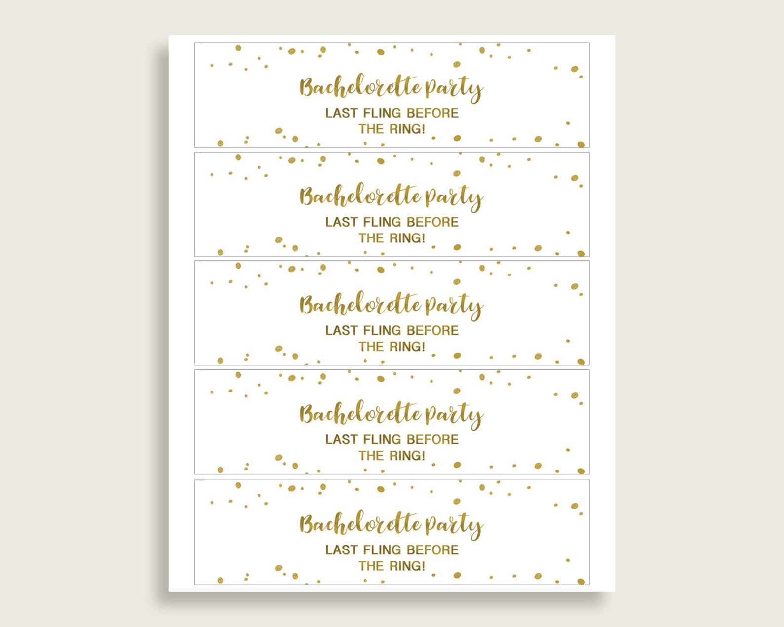 Bottle Labels Bridal Shower Bottle Labels Gold Bridal Shower | Etsy