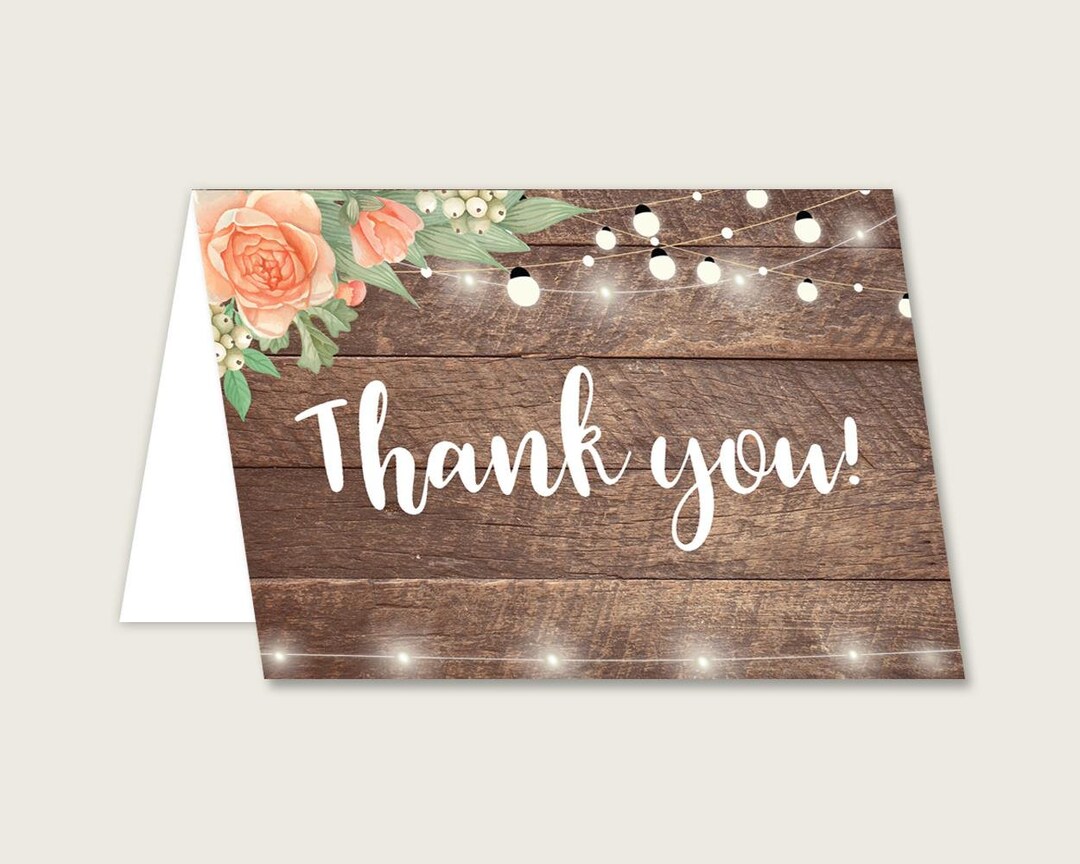Thank You Card Bridal Shower Thank You Card Rustic Bridal Shower Thank ...