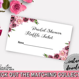 Raffle Ticket Bridal Shower Raffle Ticket Floral Bridal Shower Raffle ...